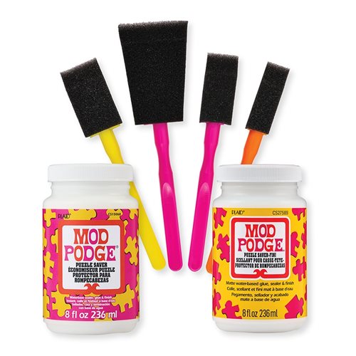 Mod Podge ® Puzzle Saver Matte/Gloss & Brush 6pc Kit - PROMOMPPUZ24